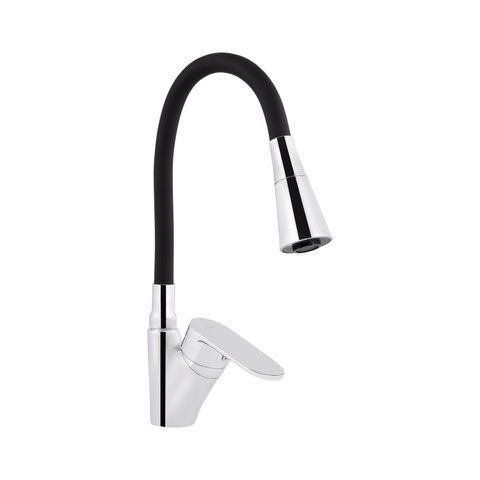 Змішувач для кухні Lidz Tani 007F3 з гнучким виливом (k40) LDTAN007F3BCR37649 Chrome/Black LDTAN007F3BCR37649 фото