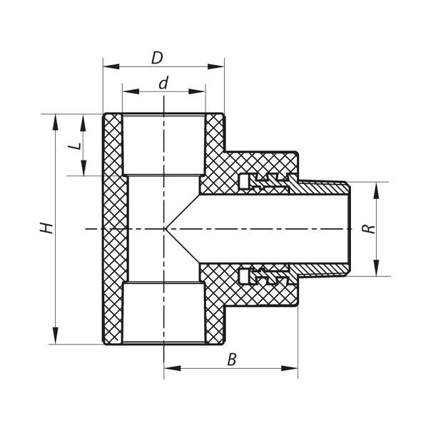 Трійник НР 25x1/2M PPR KOER K0109.PRO (KP0130) KP0130 фото
