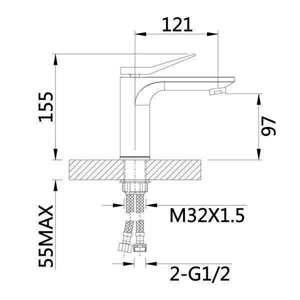 Змішувач для раковини Qtap Presto QTPRE270GRP45581 Graphite QTPRE270GRP45581 фото