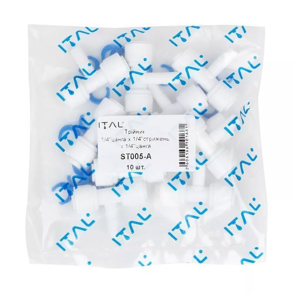 Фітинг трійник ITAL 1/4"Q x 1/4" N x 1/4"Q (кратно 10 шт) (ST005A) 1046504 фото