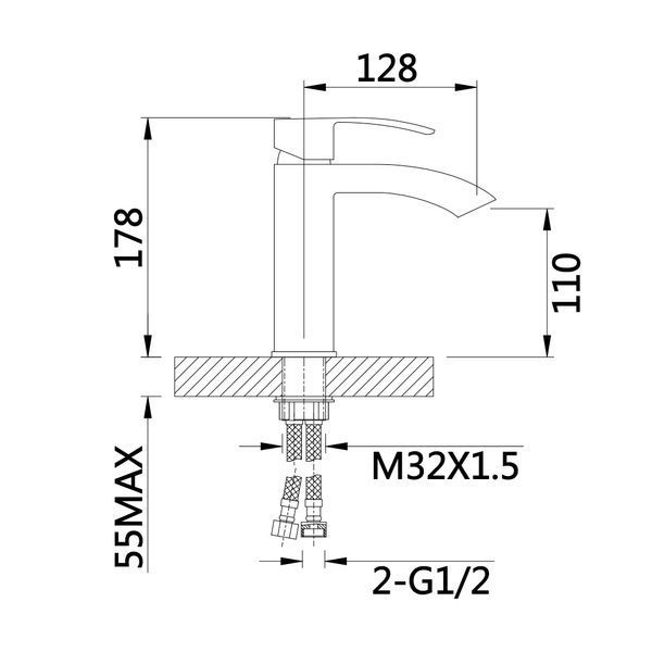 Змішувач для раковини Qtap Swan Cascada QTSWA270CRM45564 Chrome QTSWA270CRM45564 фото