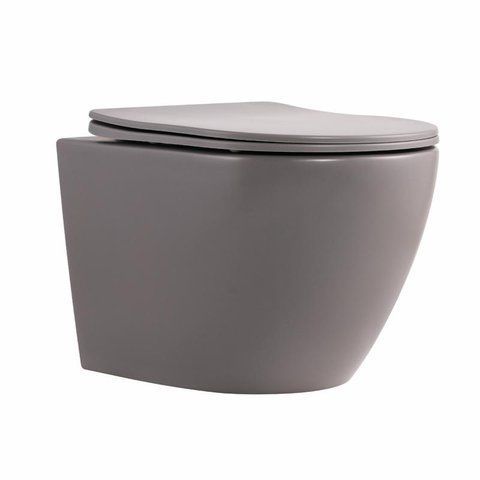 Унітаз підвісний Robin Ultra Quiet 490&times;365&times;325 мм, Stone Grey, з сидінням Slim Duroplast / Soft-close / Quick Release QT13332381АSSG Qtap SD00054282 фото