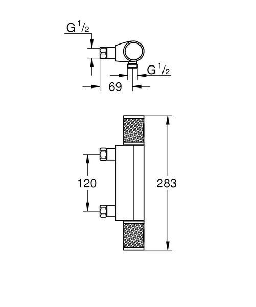 Змішувач для душу з термостатом Grohe Grohtherm 1000 Performance, ексц. 1/2 дюймів (34778000) 34778000 фото